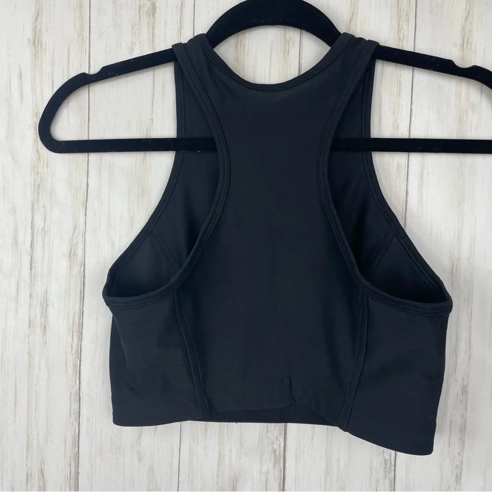 Outdoor voices black high neck crop tank sports bra small